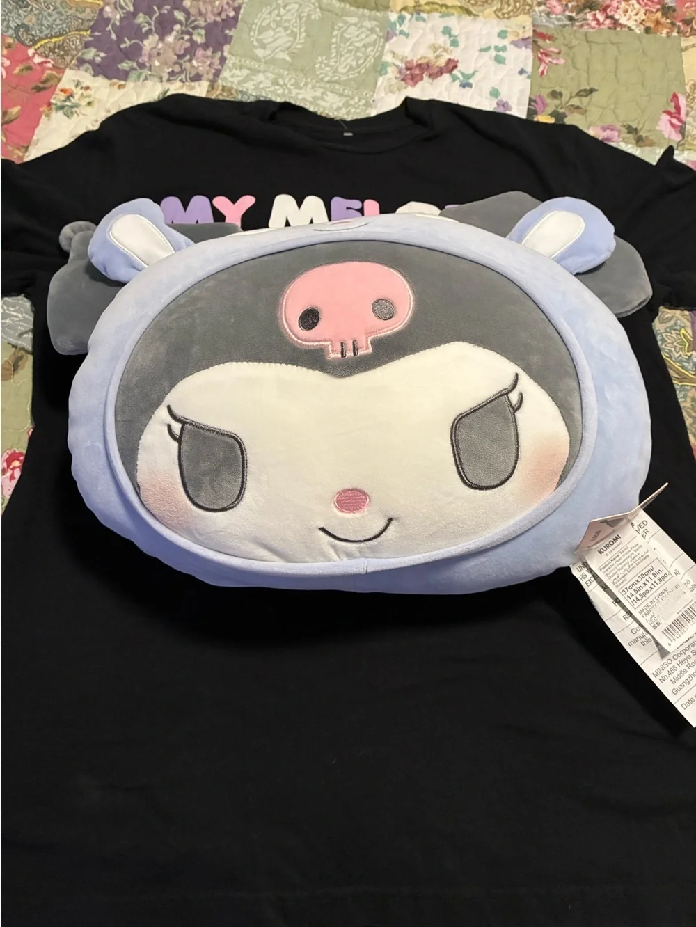 2 piece NWT SANRIO KUROMI Plush Pillow and top